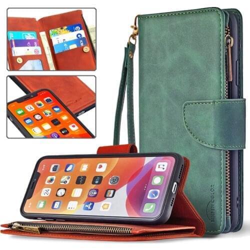 For Huawei P30 Lite Luxury Flip Lanyard Zipper Leather Wallet Bag 2in1 Detachable Magnetic Cover Card Holder Stand Phone Case