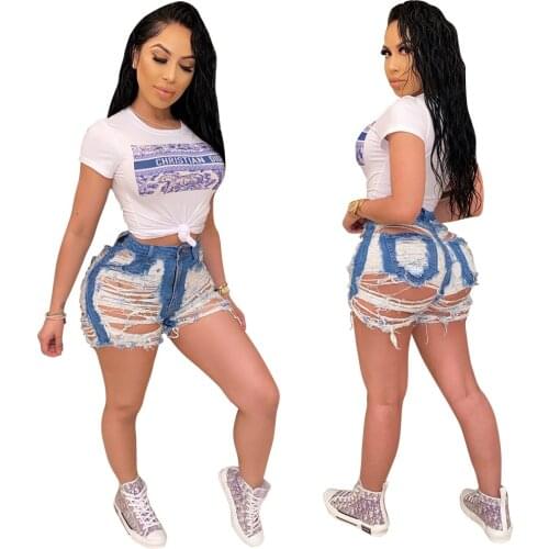 Sexy Women Short Jeans Woman Tassel Hollow Out High Waist Jeans For Women 2020 Summer Clothes