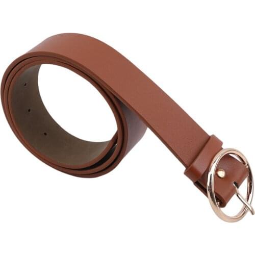 Sexy Leather Punk Harajuku Belt Exaggerated Big Round buckle Golden Sliver Metal Hoop belt strap for woman jeans belt Feminine