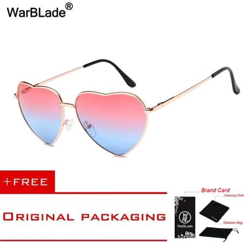 Heart Shaped Sunglasses Women Metal Frame Reflective Lens Sun protection Sunglasses Men Mirror De Sol Fashion 2018 WarBLade