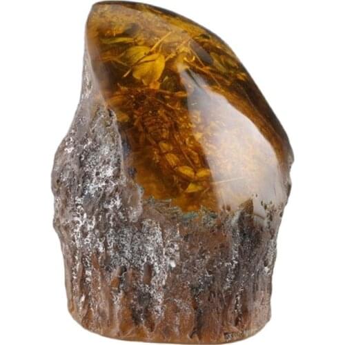 100% Natural Amber Statue w Scorpions