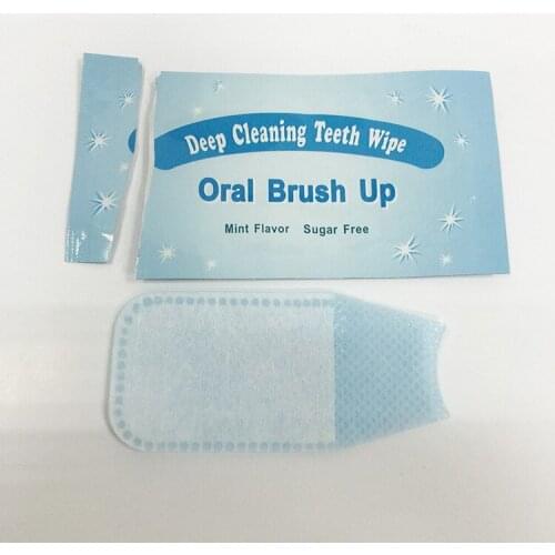 Textured Finger Teeth Wipes Brush Ups Dental Clean Pre/Post Whitening (Pack of 50) Teeth Whitening