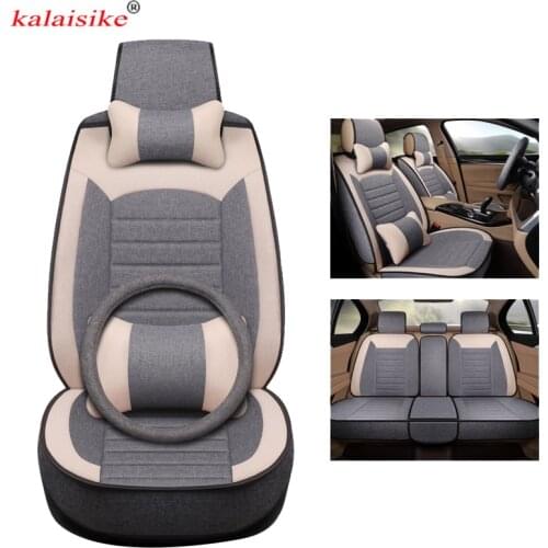 Kalaisike universal Flax car seat covers for Kia cerato spectra sorento picanto ceed sportage rio K3 K2 K4 K5 auto styling