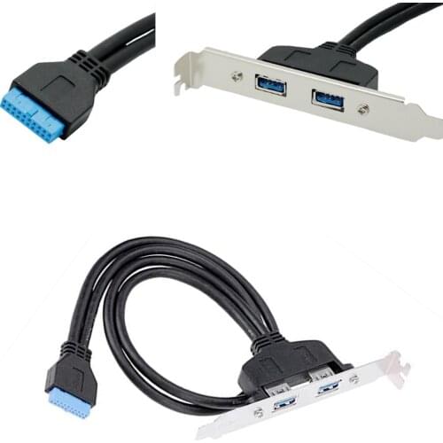 USB 3.0 Back Panel Expansion Bracket to 20-Pin Header Cable (2-Port)