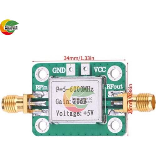 Ziqqucu 5M-6GHz Gain 20dB RF Ultra Wide Band Low Noise Signal Power Amplifier Module Board5V 85mA With Case