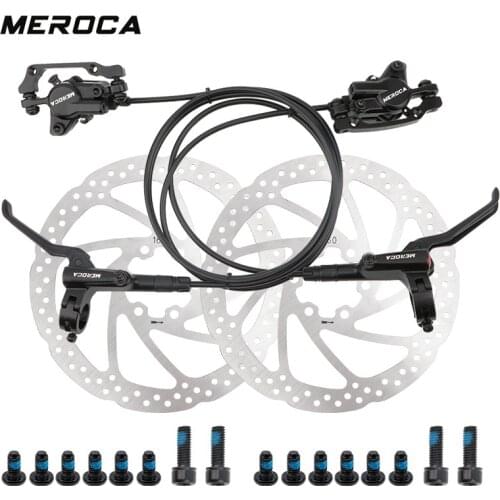 MEROCA Bike Hydraulic Disc Brake MTB Aluminum Alloy Double Piston Drive Oil Disc 800/1400mm Stereo Oil Cylinder 160mm Disc Disc