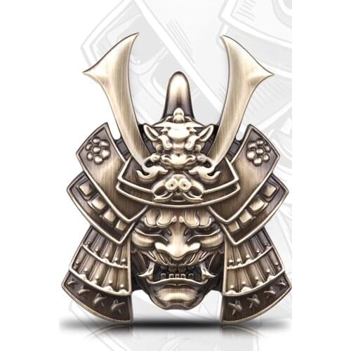 Japanese Samurai Hannya 3d Metal Car Stickers Emblem Hot Badge Skull Style Pranjna Gunmetal Trunk Auto Motorcycle Accessories