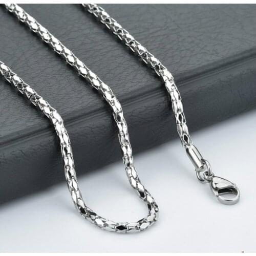 2MM 4MM Lantern Chain Necklace For Women 304 Stainless Steel Choker Jewelry Foxtail Personalize Necklaces Gift