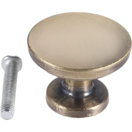 1Pc Round Knob Mini Button Handle Antique Bronze Single Hole Metal Pull 27*20mm Door Drawer Cupboard Furniture Knob