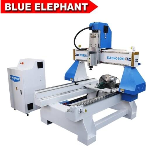 9090 Woodworking engraver machine wood cnc router 4 axis competitive price with rotary attachment
