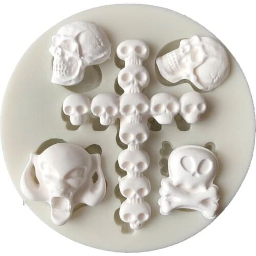 Aouke Halloween Bones Fudge Cake Decorating Mold Cake Silicone Mold Candy Ointment Candy Chocolate Gumpaste Clay Mold