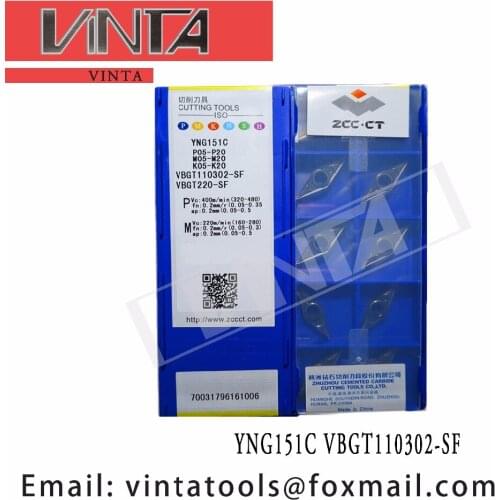 Free shipping high quality 10pcs/lots YNG151C VBGT110302-SF cnc carbide turning inserts cutting blade tools