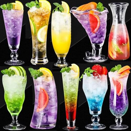 Household juice cup glass clear milk tea cup commercial large beverage cola smoothie cup