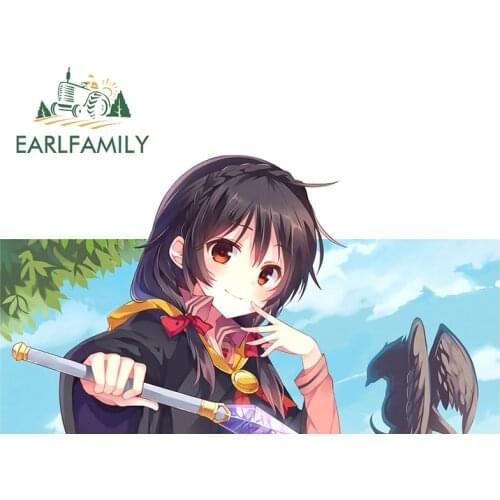 EARLFAMILY 13cm x 7.3cm for Megumin Slap Car Stickers Surfboard Decal Motorcycle Car Assessoires Anime RVJDM Decals Decor