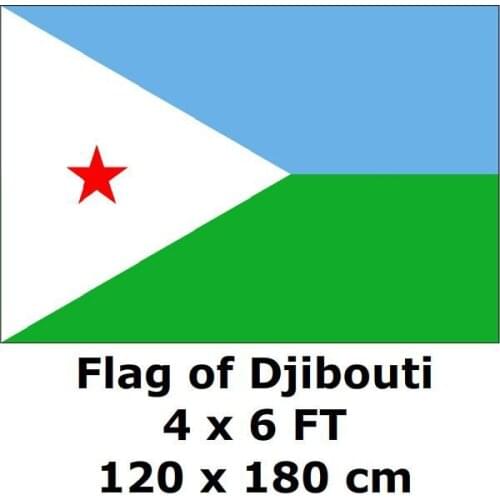 Djibouti Flag 120 x 180 cm 100D Polyester The Republic of Djibouti Flags And Banners National Flag Country Banner