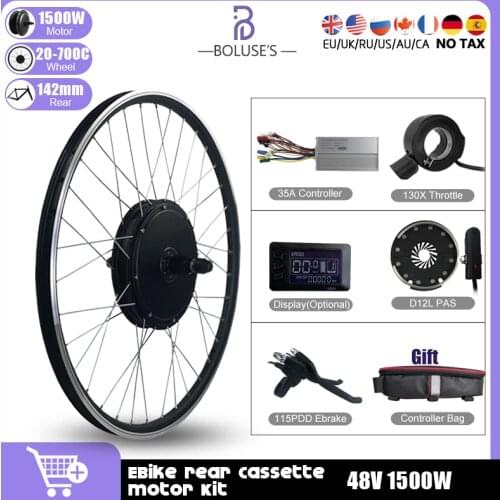 Electric Bicycle Conversion Kit 48V 1500W Ebike 20 24 26 27.5 28 29inch 700C Rear Cassette Wheel Hub Motor For Ebike Motor Kit