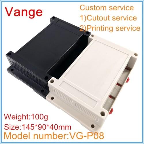 5pcs/lot din rail electronic module housing 145*90*40mm ABS plastic chassis extrusion cases diy enclosure for apparatus design