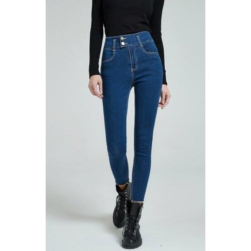 2021 Spring And Autumn New Jeans Womens Leggings Childrens New Stretch Slim High Waisted Pants