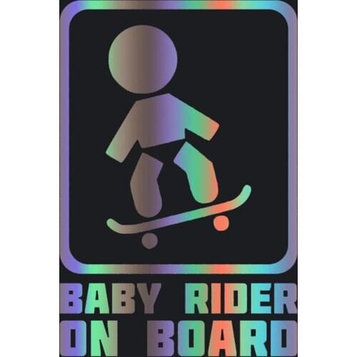 Hot Sell Baby Skateboard Rider on Board Car-Stickers and Decals for Car Window Anti- Car Accessories Auto Interior PVC18*12cm