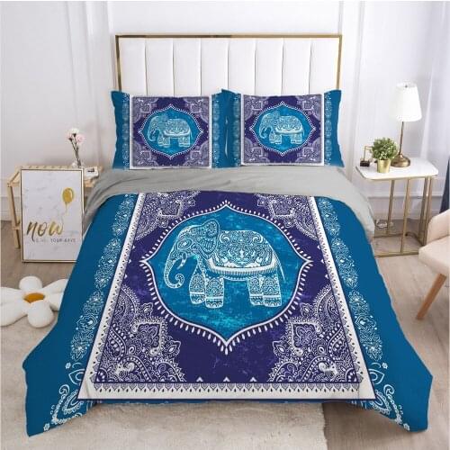 3D Bohemia Duvet Cover Set Bedding Sets Elephant Quilt Covers Pillowcases Blanket Cases Full Twin Single Double Size Bed Linen