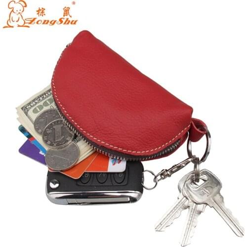 New Genuine Leather Semicircle Small Wallet Women Coin Bag Womens Wallets and Purses Leather Wallet Small Clutch Bag Carteira