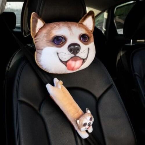3D Cartoon Car Headrest Neck Pillow Waist Rest Cushion Car Seat Shoulder Pillow Auto Nap Pillow Car Interior Accessories