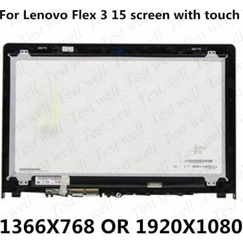 Full LCD Display Panel Touch Digitizer Screen Assembly + Bezel For Lenovo Flex 3-15 Flex 3-1580 Flex 3-1570 1920x1080 FHD
