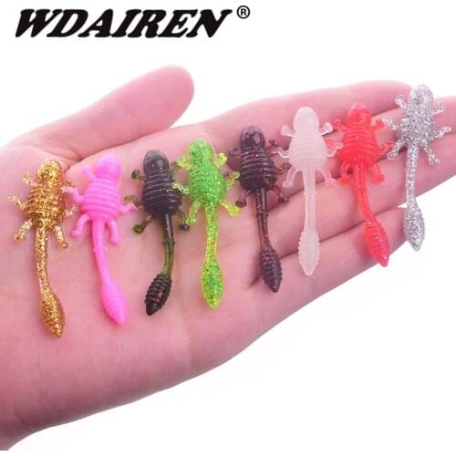 10Pcs/lot Wobblers Fishing Lures 50mm 1.2g Easy Shiner Jig worm Swimbait Artificial Silicone Salt Scent Soft Bait Carp Bass Lure