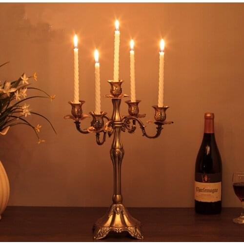 Luxury wedding Candle Holder Romantic Candelabra Alloy Metal Candlestick Bar Home Event Wedding Party Ornaments Decoration gift