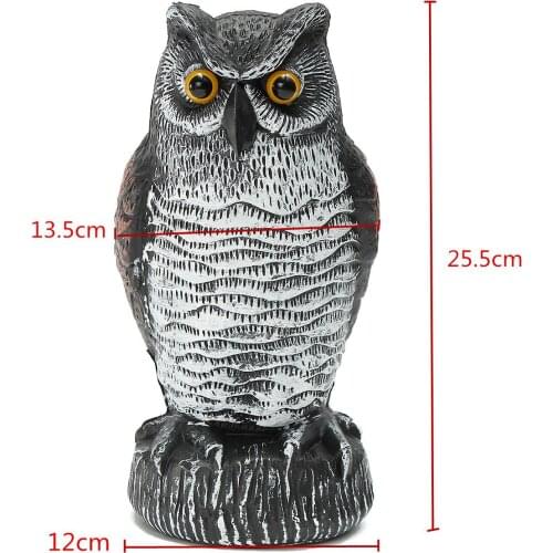 Garden Scarer Furnishings Blow Molding Outdoor Fake Standing Owl Bird Hunting Decoy Bait Shooting Yard Traps Deterrent Repeller