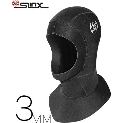 SLINX 3mm Neoprene Scuba Diving Cap With Shoulder Snorkeling Equipment Hat Hood