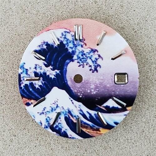 Replacement Watch Dial 28.5mm Full Luminous Kanagawa Surfing Dial for ETA 2824 for 8215 8200 821A 2836 for Mingzhu 2813