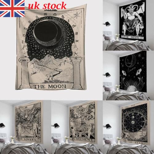 Tarot Card Boho Tapestry Wall Hanging Astrology Divination Bedspread Yoga Beach Mat Cloth Textile Vintage Art Decoration 95x73cm