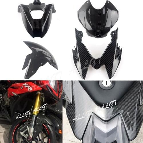 Motorcycle Pre-Preg Carbon Fiberfor BMW S1000RR 2015 2016 2017 2018 HP4 Front /Rear Fender Mudguard windscreen tank cover