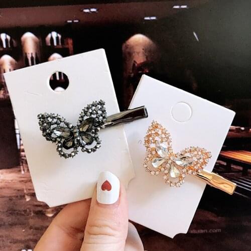 Hair Clips for Women Light Luxury Butterfly Crystal Hairpin Fashionable Geometri Charm Hair Accessories Jewelry Wholesale