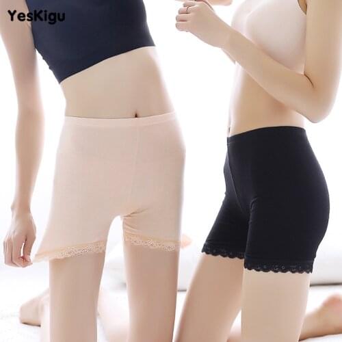 Women Safety Shorts Pants Lace Elasticity High Waist Panties leggings Shorty Femme Thin Ice Silk Safety Shorts Pants
