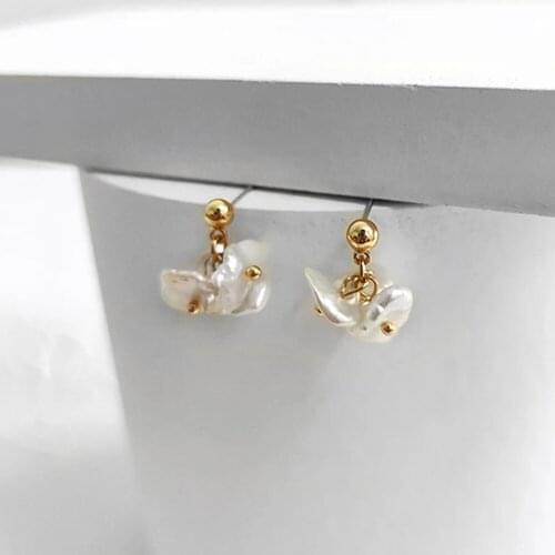Triple Natural Freshwater Pearl Earrings Fluster Pearl Flower Earrings for Women Elegant Earrings Drops 2021 Jewelr