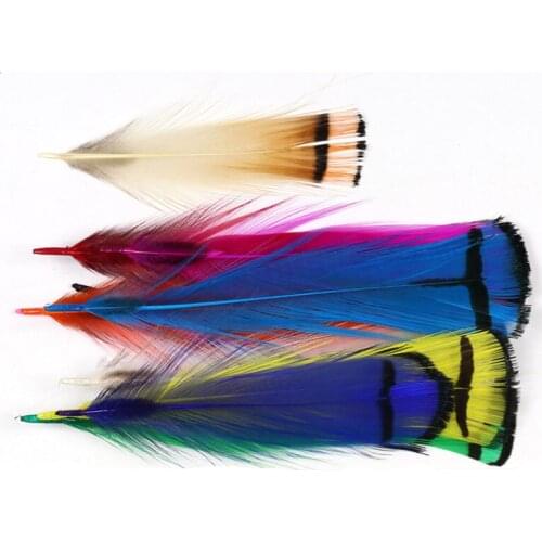 10/40PCS Fishing Fly Tying Lady Amherst Feather Tippet Nymph Wet Streamer Wing Tag Tail Fly Tying Material Salmon Steelhead