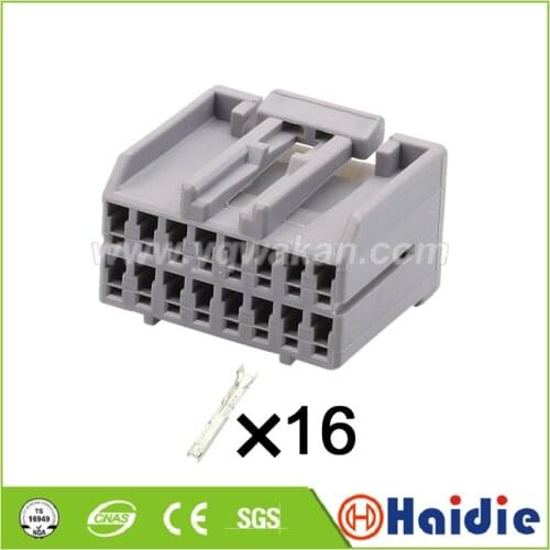 2sets 16pin auto plastic cable plug wire harness connector with terminals 917983-6