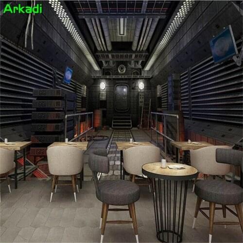 3D Cabin Spacecraft Creative Universe Wallpaper Personal Internet Cafe Cafe Cinema Game Room Decoration Background Wallpaper