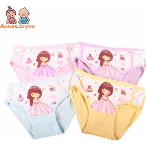 4Pcs/lot Cotton Children Panties Girls' Briefs Female Child Underwear Baby Girl Panty Children Clothing Suit 2-10years