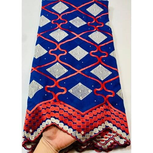 African Lace Fabric 2021 High Quality Lace Pure Cotton Embroidery Nigerian Dry Lace Fabric With Stones For Wedding Dress YLL4454