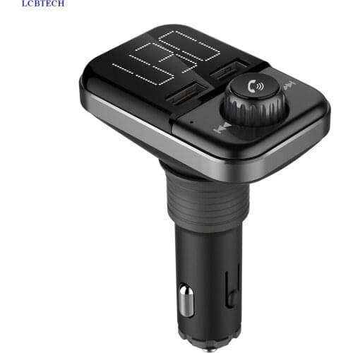 Bluetooth Handsfree Car Kit With FM Transmitter And 3.4A Charger Support A2DP Function Can Play MP3 WMA Format Music Files