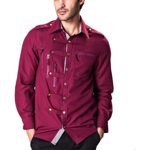 Brand Men Shirt 2020 Fashion Design Mens Slim Fit Cotton Dress Shirt Stylish Long Sleeve Multi-Button Pilot Shirts