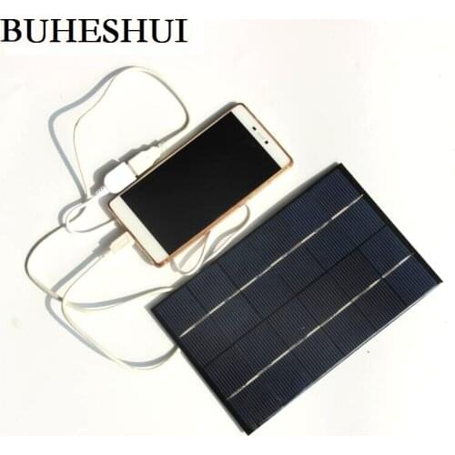 BUHESHUI 4.2W 6V Solar Charger Polycrystalline Solar Cell Solar Panel Mobile Charger For Power Bank 2pcs/lot Free Shipping