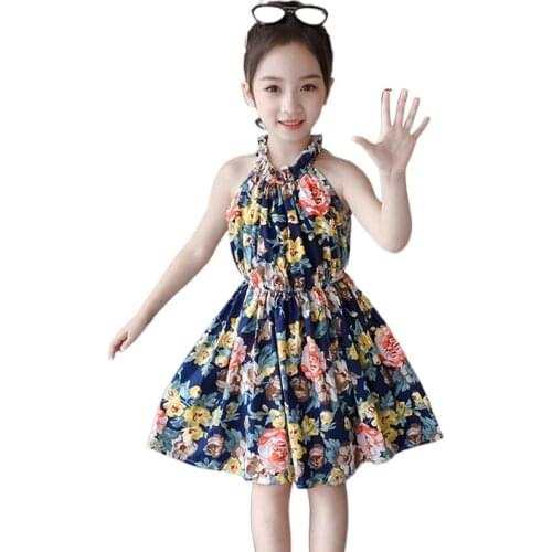 Kids Dress Summer Floral Dress for Girls New Childrens Little Girl Dress Childrens Wear Suspenders 4-12 Years Old