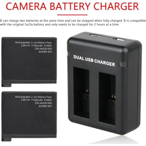 For GoPro Hero 9 Black 1800mAh Li-ion ABT-901 Batteria Camera Accessories For Go Pro Hero 9 2-Ports Battery Charger