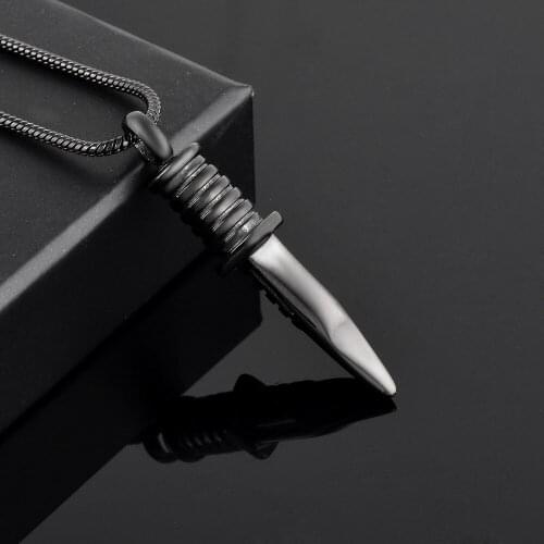 K9792 Knife Cremation Jewelry for Ashes Pendant Stainless Steel Holder Urns Pet/Human Keepsake Memorial Necklace for Men Women
