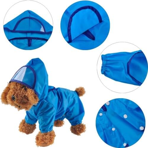 Pet Dog Hoody Jacket Rain Coat New Pets Dogs Solid Raincoat Clothes Slicker Jumpsuit Chubasqueros Para Perros Poncho Ropa Perro