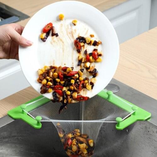 Multifunctional Triangle Drainage Rack Kitchen Sink Leftovers Filter Hanging Net Drain Basket Kitchen Sink Filter Basket